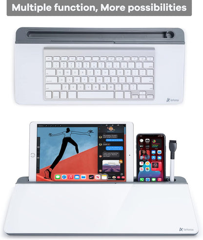 Desktop Whiteboard with Storage, Desk Organizer Dry Erase Glass White Board to-do List Memo Notepad for Home Office and School Supplies (Black)