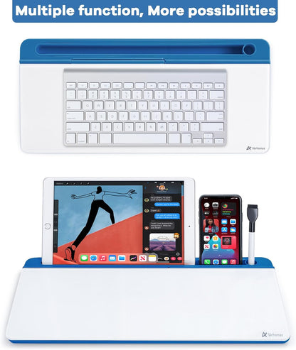 Desktop Whiteboard with Storage, Desk Organizer Dry Erase Glass White Board to-do List Memo Notepad for Home Office and School Supplies (Black)
