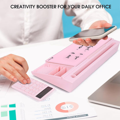 Desktop Whiteboard with Storage, Desk Organizer Dry Erase Glass White Board to-do List Memo Notepad for Home Office and School Supplies (Black)