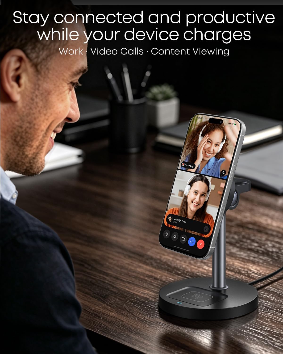 3 in 1 Magnetic Wireless Charging Station, 15W Charger for iPhone, White
