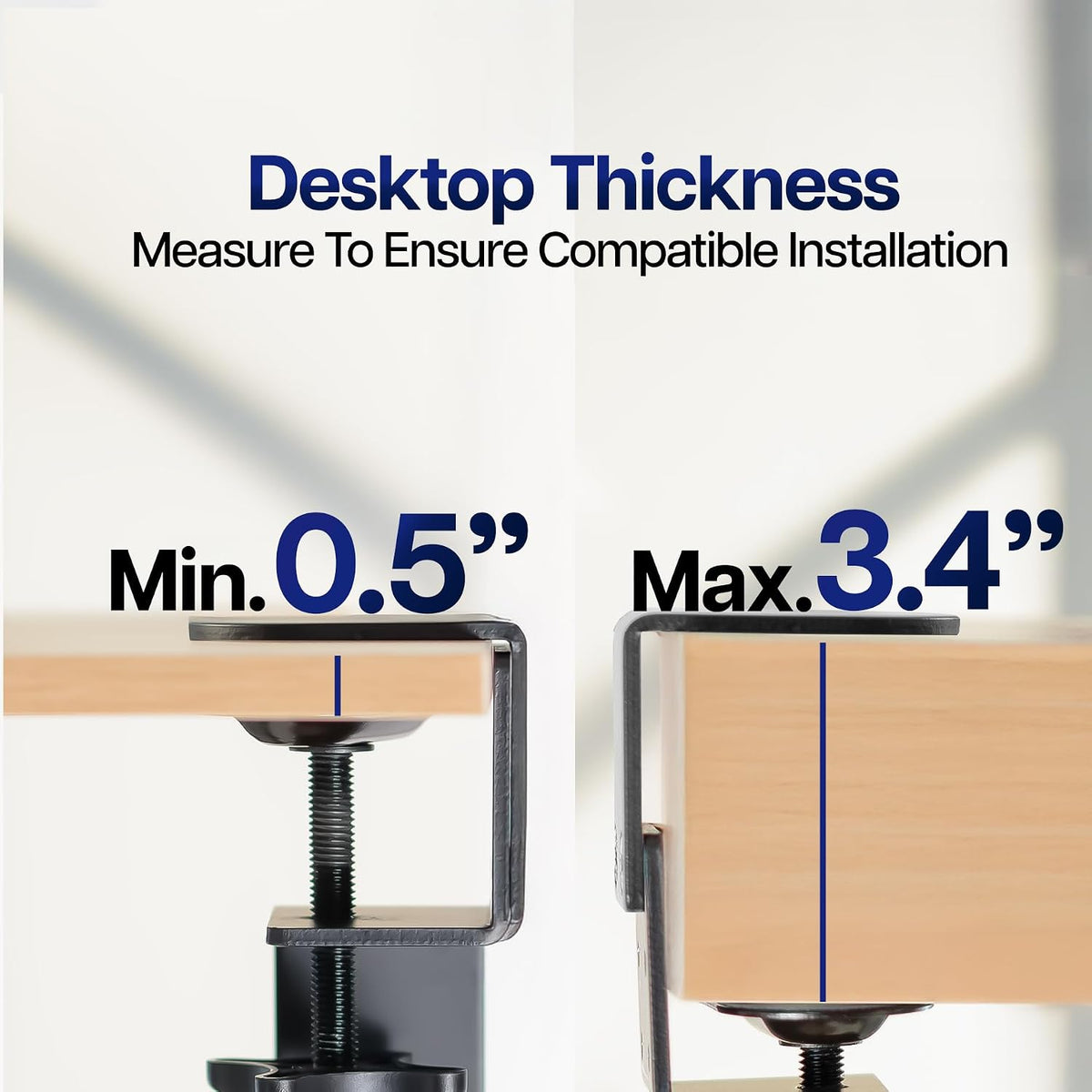 Black Clamp-on 23” to 30” x 11" Adjustable Keyboard Tray, Mount-KBST1