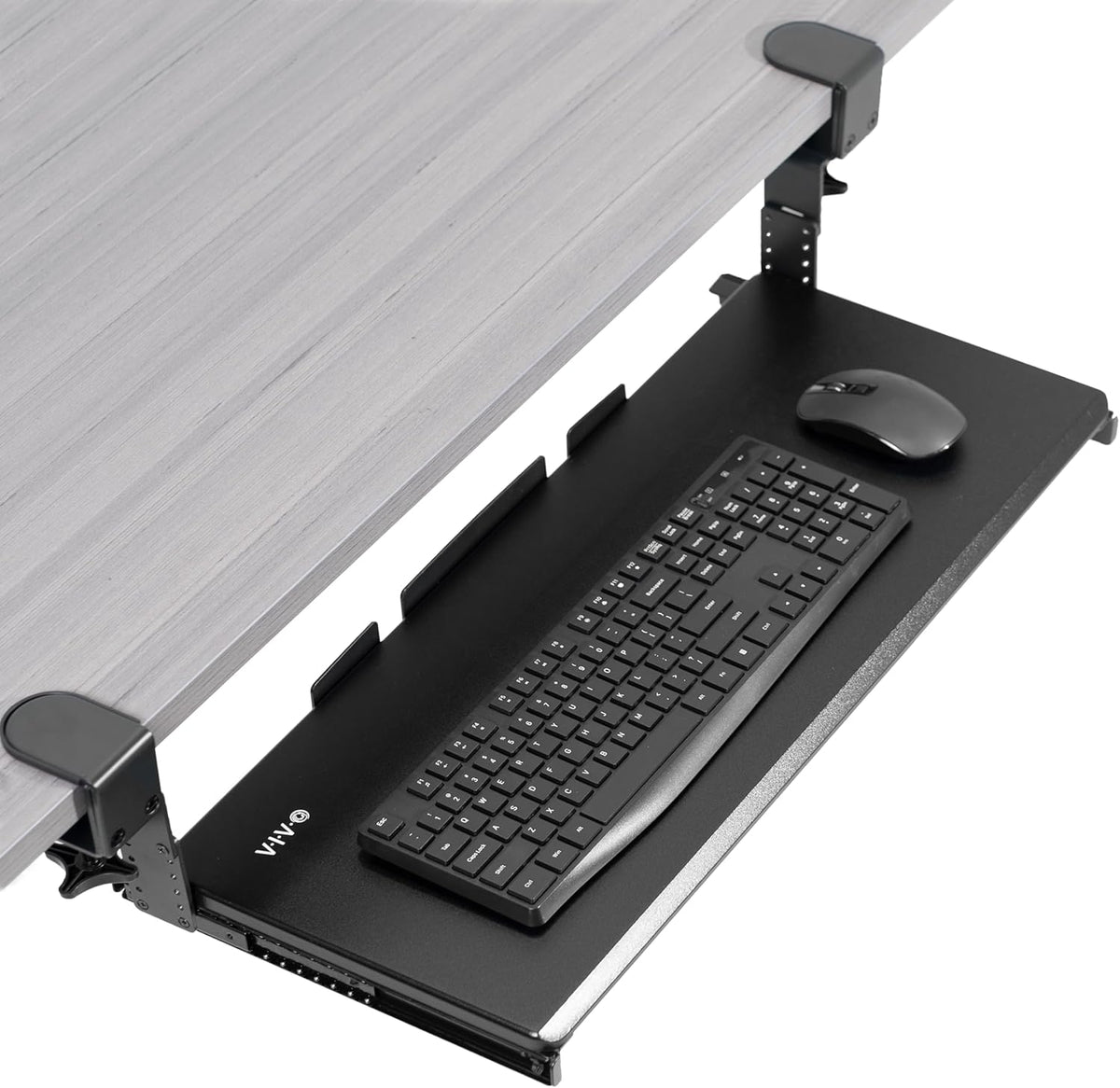 Black Clamp-on 23” to 30” x 11" Adjustable Keyboard Tray, Mount-KBST1