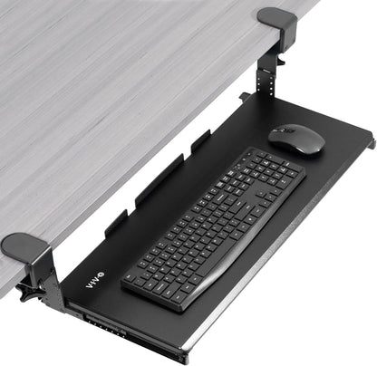 Black Clamp-on 23” to 30” x 11" Adjustable Keyboard Tray, Mount-KBST1