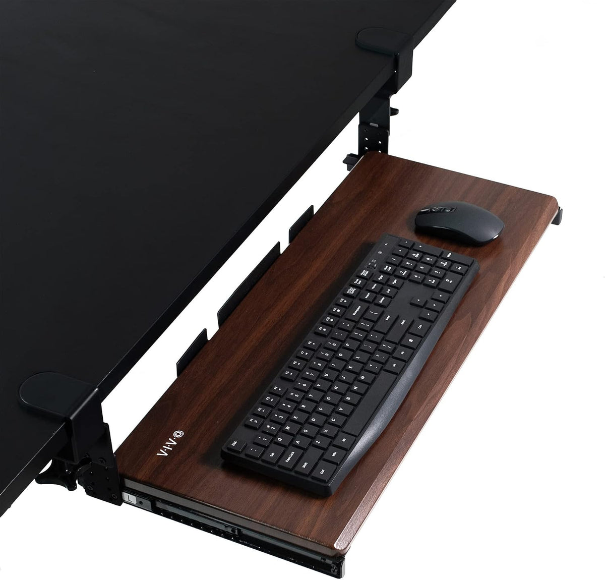 Black Clamp-on 23” to 30” x 11" Adjustable Keyboard Tray, Mount-KBST1