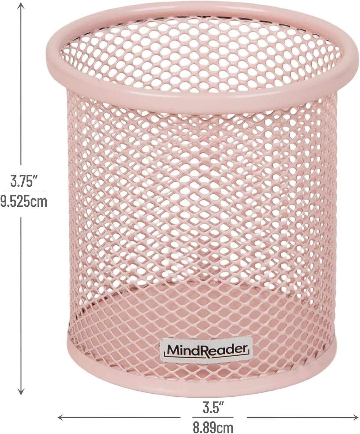 Pen and Accessories Holder, Desktop Organizer, Office, Metal Mesh, 3.5"L x 3.5"W x 3.75"H, Set of 3, Black