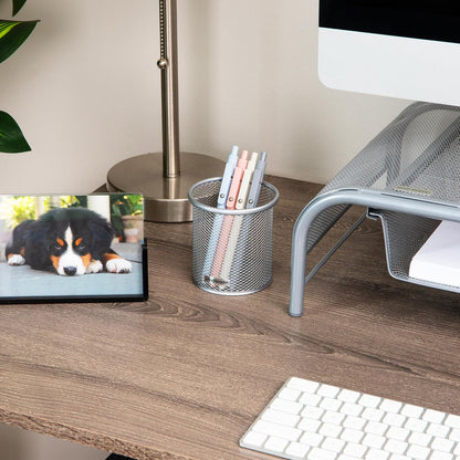 Pen and Accessories Holder, Desktop Organizer, Office, Metal Mesh, 3.5"L x 3.5"W x 3.75"H, Set of 3, Black