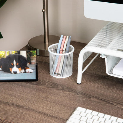 Pen and Accessories Holder, Desktop Organizer, Office, Metal Mesh, 3.5"L x 3.5"W x 3.75"H, Set of 3, Black