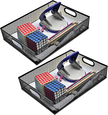Metal Mesh Desk Organizer Tray, for Home, Classroom, Office.