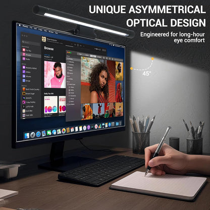 Monitor Light Bar, Computer Monitor Lamp, 250LM No Glare Eye-Care LED Screen Bar, Fit for Curved/Flat Monitor, USB Reading Screenbar for Home/Office/Work/Game