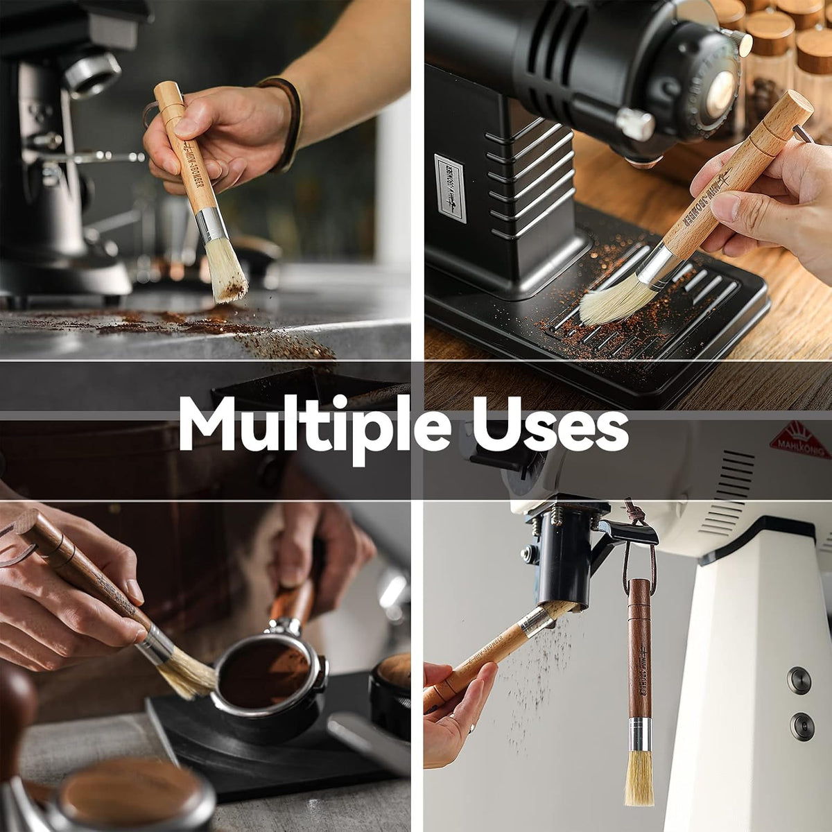 Air Blower and Coffee Grinder Cleaning Brush, Coffee Machine Cleaning Tool Set, Air Duster and Walnut Wood Brush Kit for Espresso, Camera, Keyboard, Coffee Powder Cleaning Tool CS7088-OS