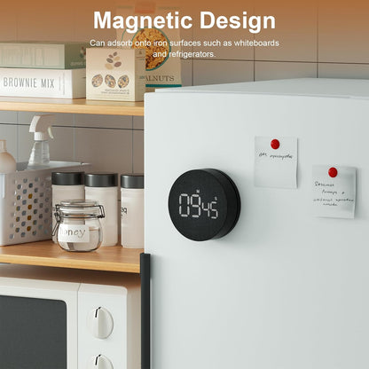 AVINIA Digital Kitchen Timers, Visual timers Large LED Display Magnetic Countdown Countup Timer for Classroom Cooking Fitness Baking Studying Teaching, Easy for Kids and Seniors Black