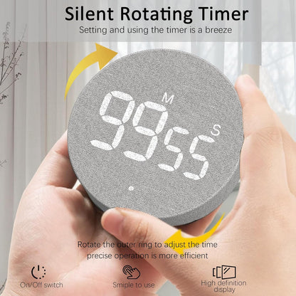 AVINIA Digital Kitchen Timers, Visual timers Large LED Display Magnetic Countdown Countup Timer for Classroom Cooking Fitness Baking Studying Teaching, Easy for Kids and Seniors Black