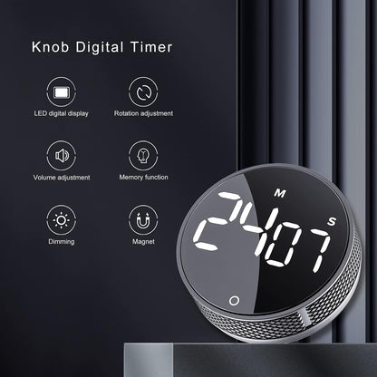 AVINIA Digital Kitchen Timers, Visual timers Large LED Display Magnetic Countdown Countup Timer for Classroom Cooking Fitness Baking Studying Teaching, Easy for Kids and Seniors Black