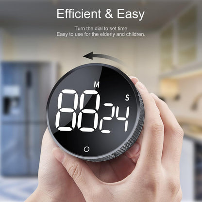 AVINIA Digital Kitchen Timers, Visual timers Large LED Display Magnetic Countdown Countup Timer for Classroom Cooking Fitness Baking Studying Teaching, Easy for Kids and Seniors Black