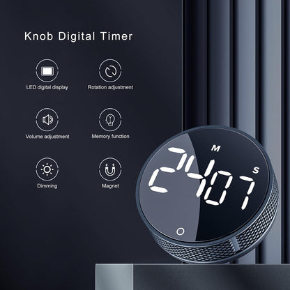 AVINIA Digital Kitchen Timers, Visual timers Large LED Display Magnetic Countdown Countup Timer for Classroom Cooking Fitness Baking Studying Teaching, Easy for Kids and Seniors Black