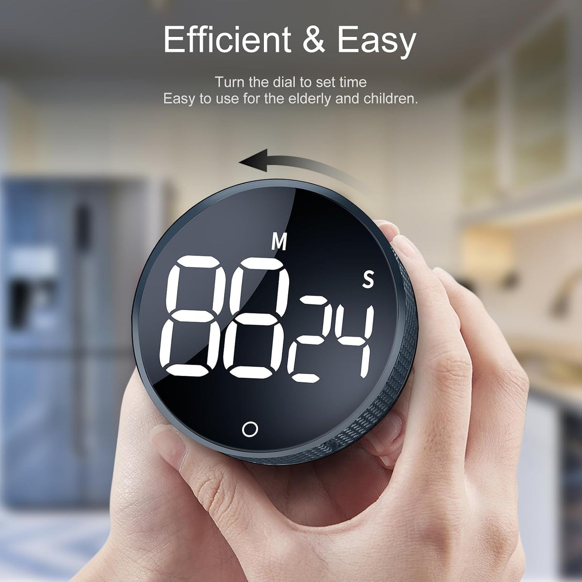 AVINIA Digital Kitchen Timers, Visual timers Large LED Display Magnetic Countdown Countup Timer for Classroom Cooking Fitness Baking Studying Teaching, Easy for Kids and Seniors Black