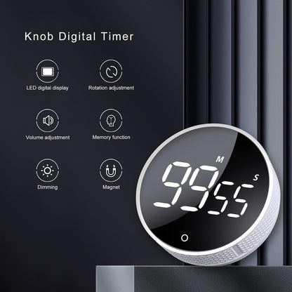 AVINIA Digital Kitchen Timers, Visual timers Large LED Display Magnetic Countdown Countup Timer for Classroom Cooking Fitness Baking Studying Teaching, Easy for Kids and Seniors Black