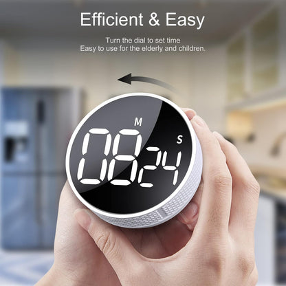 AVINIA Digital Kitchen Timers, Visual timers Large LED Display Magnetic Countdown Countup Timer for Classroom Cooking Fitness Baking Studying Teaching, Easy for Kids and Seniors Black