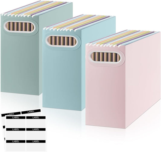3 Pcs Morandi Color Hanging File Organizer for Classroom, 3 Colors