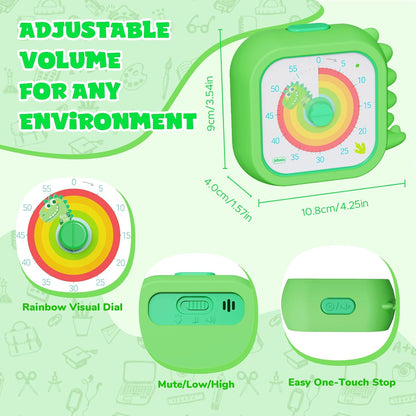 Cat Visual Timer for Kids, 60 Min Countdown, 3 Sound Modes