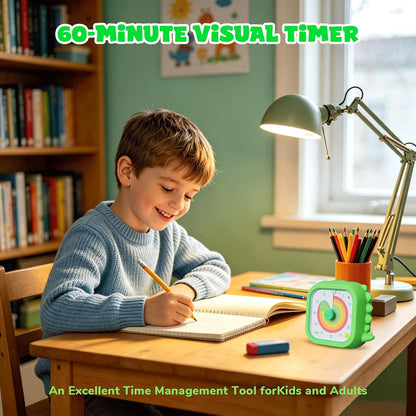 Cat Visual Timer for Kids, 60 Min Countdown, 3 Sound Modes