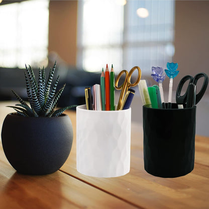 Pen Holder,Nordic Style Silicone Waterproof Pencil Holder for Desk Simple&Modern Minimalist Makeup Organizer Multifunctional Office Supplies for Home,Kids and School(Beige)