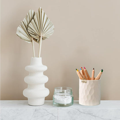 Pen Holder,Nordic Style Silicone Waterproof Pencil Holder for Desk Simple&Modern Minimalist Makeup Organizer Multifunctional Office Supplies for Home,Kids and School(Beige)