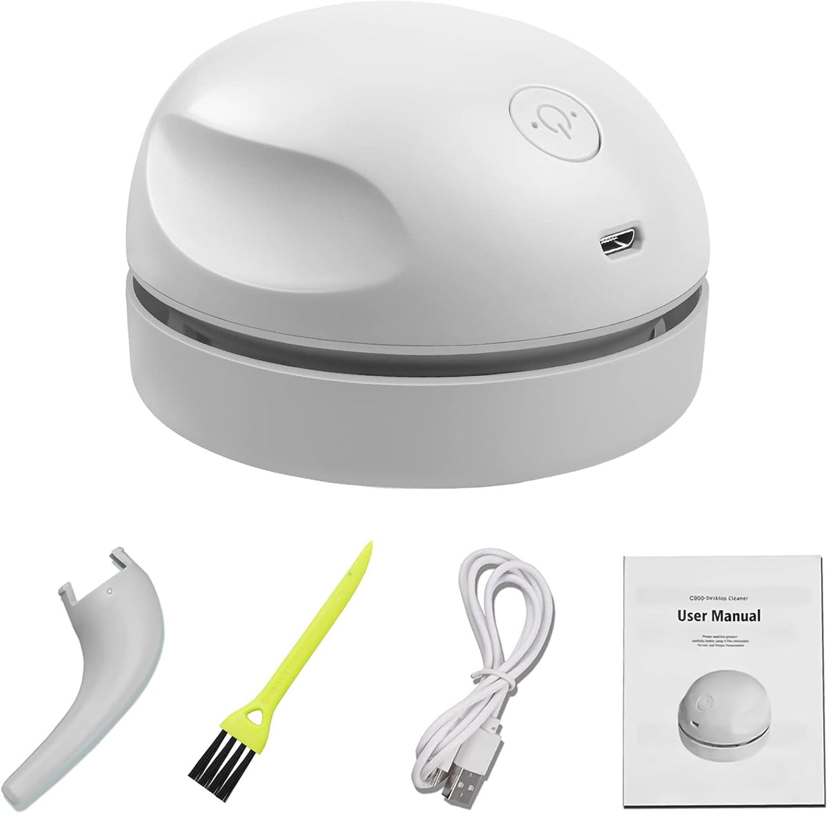 Desktop Vacuum Cleaner USB Charging with Vacuum Nozzle Cleaning Brush, Detachable Design & Portable Mini Table Dust Vaccum Cleaner, Clean Dust, Crumbs, Piano, Computer, Car Etc(Light Green)
