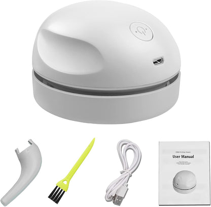 Desktop Vacuum Cleaner USB Charging with Vacuum Nozzle Cleaning Brush, Detachable Design & Portable Mini Table Dust Vaccum Cleaner, Clean Dust, Crumbs, Piano, Computer, Car Etc(Light Green)