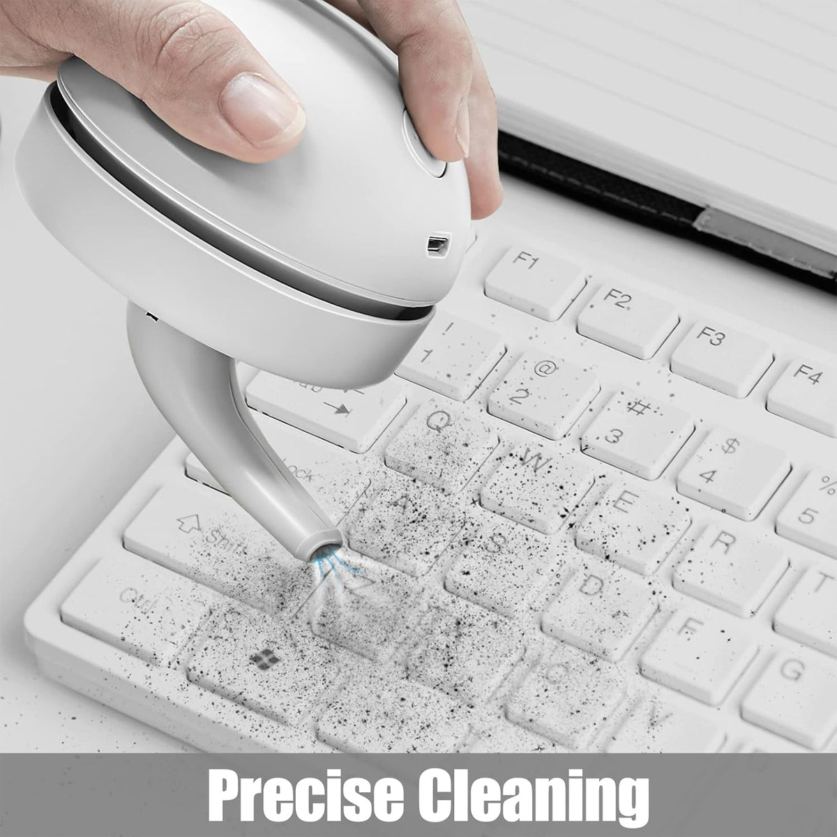 Desktop Vacuum Cleaner USB Charging with Vacuum Nozzle Cleaning Brush, Detachable Design & Portable Mini Table Dust Vaccum Cleaner, Clean Dust, Crumbs, Piano, Computer, Car Etc(Light Green)