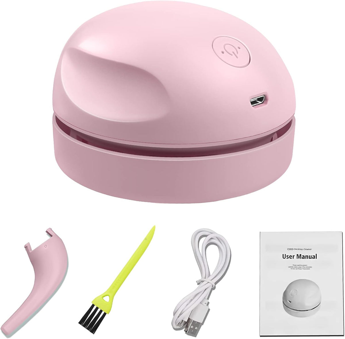 Desktop Vacuum Cleaner USB Charging with Vacuum Nozzle Cleaning Brush, Detachable Design & Portable Mini Table Dust Vaccum Cleaner, Clean Dust, Crumbs, Piano, Computer, Car Etc(Light Green)