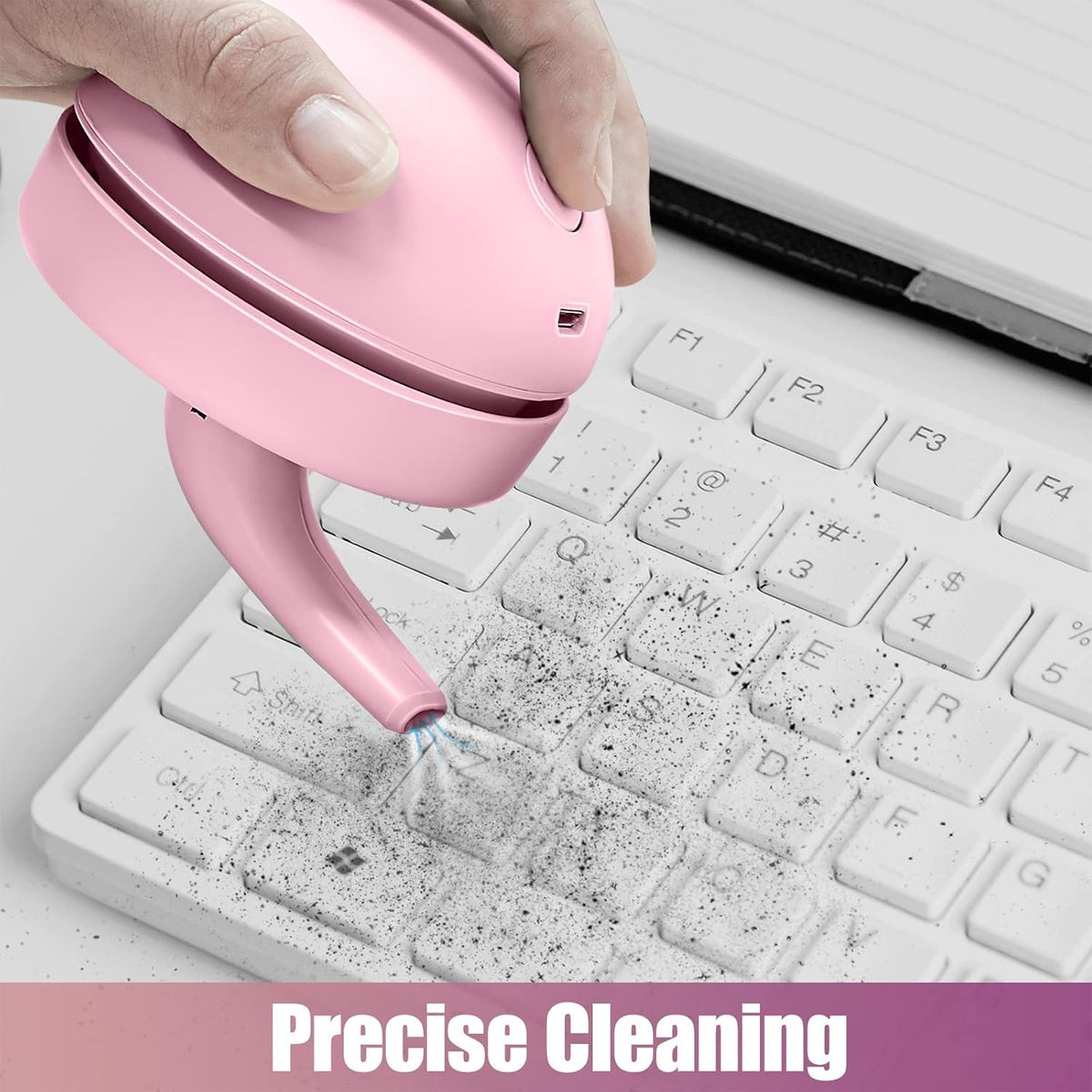 Desktop Vacuum Cleaner USB Charging with Vacuum Nozzle Cleaning Brush, Detachable Design & Portable Mini Table Dust Vaccum Cleaner, Clean Dust, Crumbs, Piano, Computer, Car Etc(Light Green)