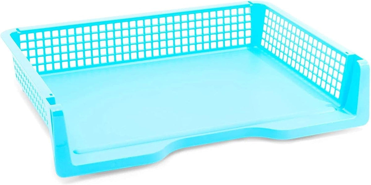 Teacher Supplies Letter Tray Organizer - 6-Pack Rainbow, 9 x 13 x 3 in - Stackable Paper Trays for Classroom & Teacher Desk Organizer