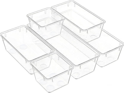 Clear Acrylic Drawer Organizer Tray 5 Size Junk Small Storage Container Bin