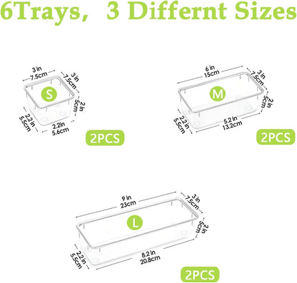 Clear Acrylic Drawer Organizer Tray 5 Size Junk Small Storage Container Bin