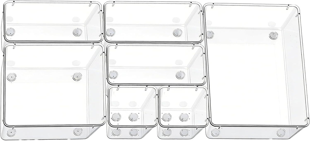 Clear Acrylic Drawer Organizer Tray 5 Size Junk Small Storage Container Bin