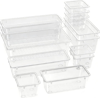 Clear Acrylic Drawer Organizer Tray 5 Size Junk Small Storage Container Bin
