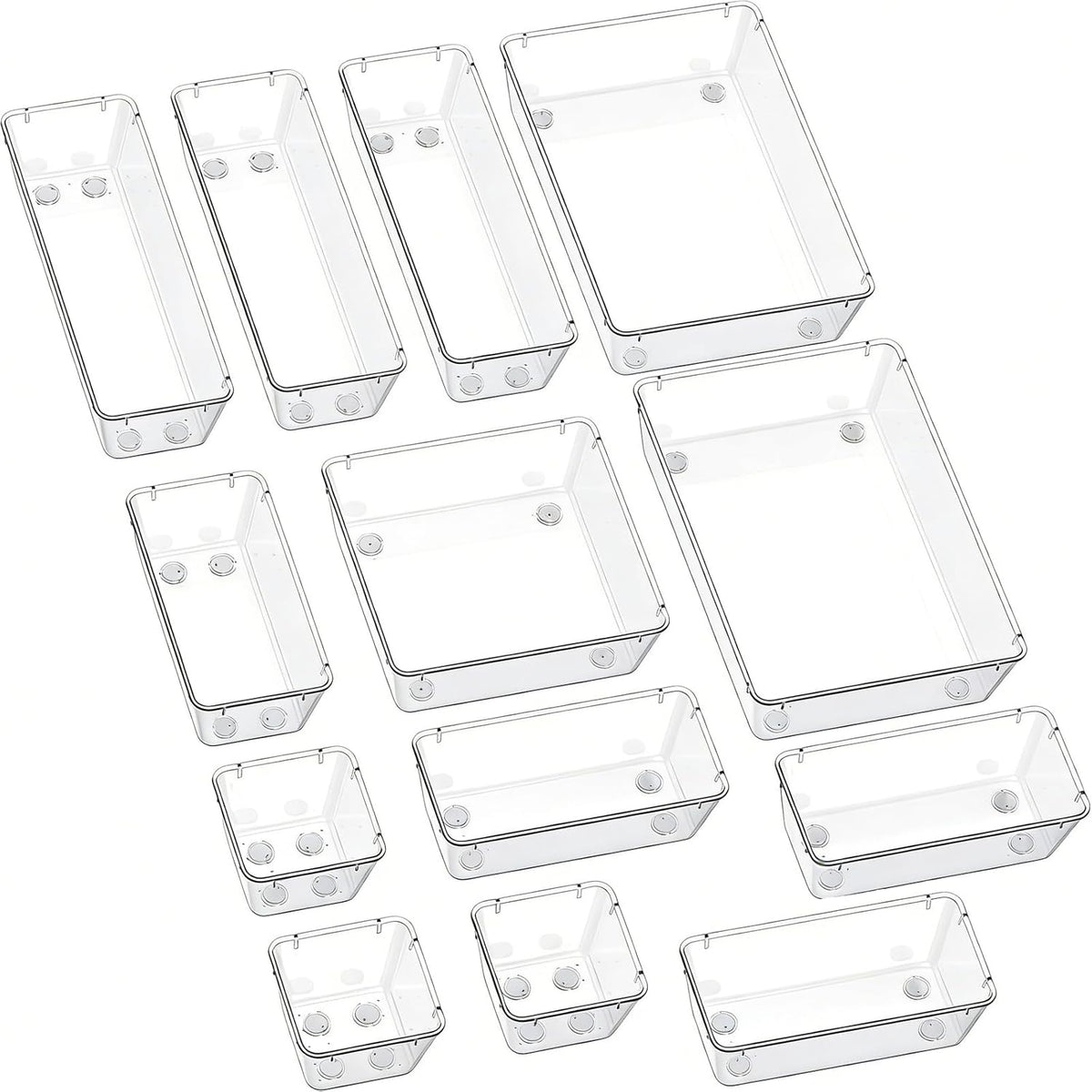 Clear Acrylic Drawer Organizer Tray 5 Size Junk Small Storage Container Bin