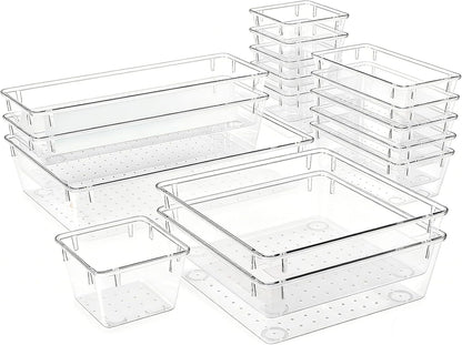 Clear Acrylic Drawer Organizer Tray 5 Size Junk Small Storage Container Bin