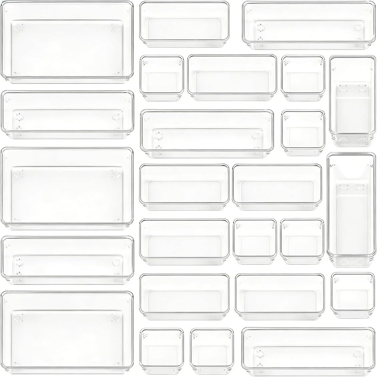 Clear Acrylic Drawer Organizer Tray 5 Size Junk Small Storage Container Bin