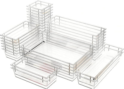 Clear Acrylic Drawer Organizer Tray 5 Size Junk Small Storage Container Bin