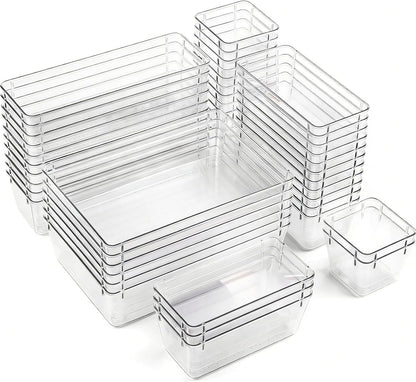 Clear Acrylic Drawer Organizer Tray 5 Size Junk Small Storage Container Bin