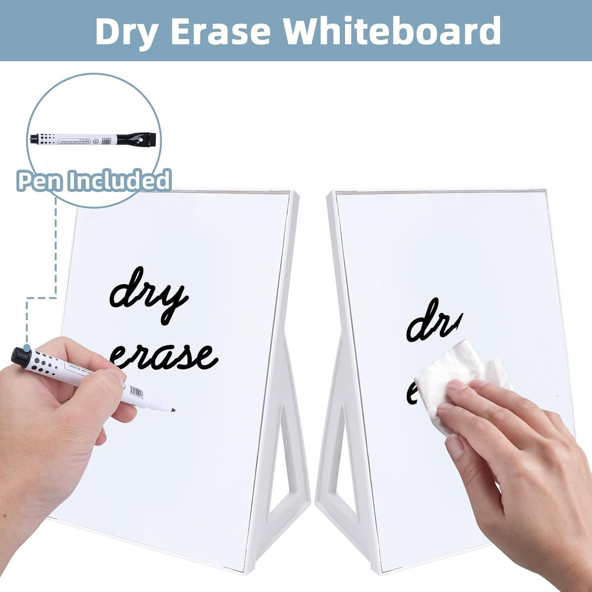 Magnetic Dry Erase Board, Mini Dry Erase Whiteboard Easel for Desk