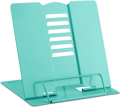 MSDADA Small Desk Book Stand Metal Reading Rest Book Holder (Light Green)