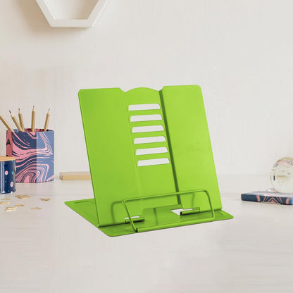 MSDADA Small Desk Book Stand Metal Reading Rest Book Holder (Light Green)