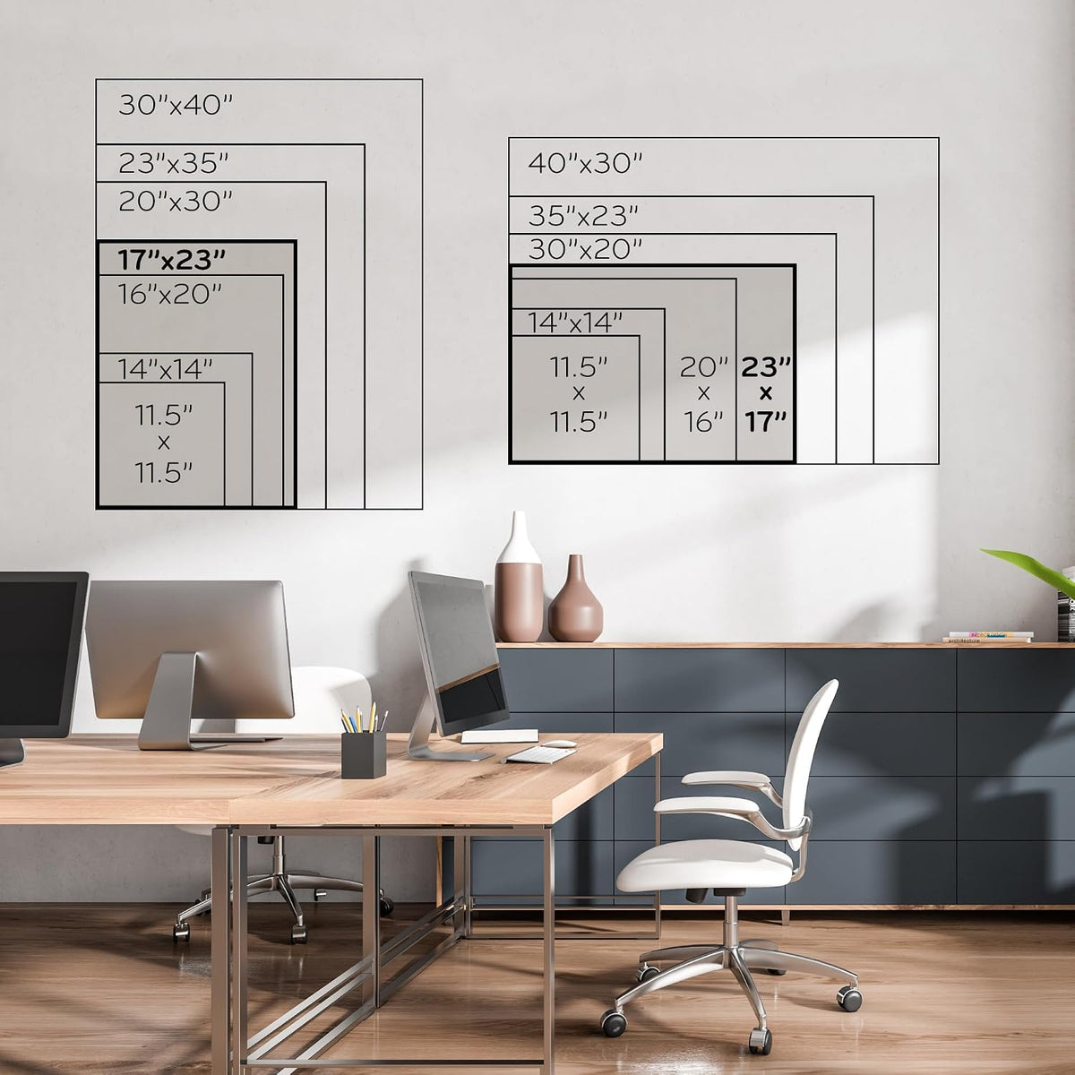 Magnetic Dry Erase Calendar White Board, 16" x 20", Silver Aluminum Frame, Includes Magnet and Marker