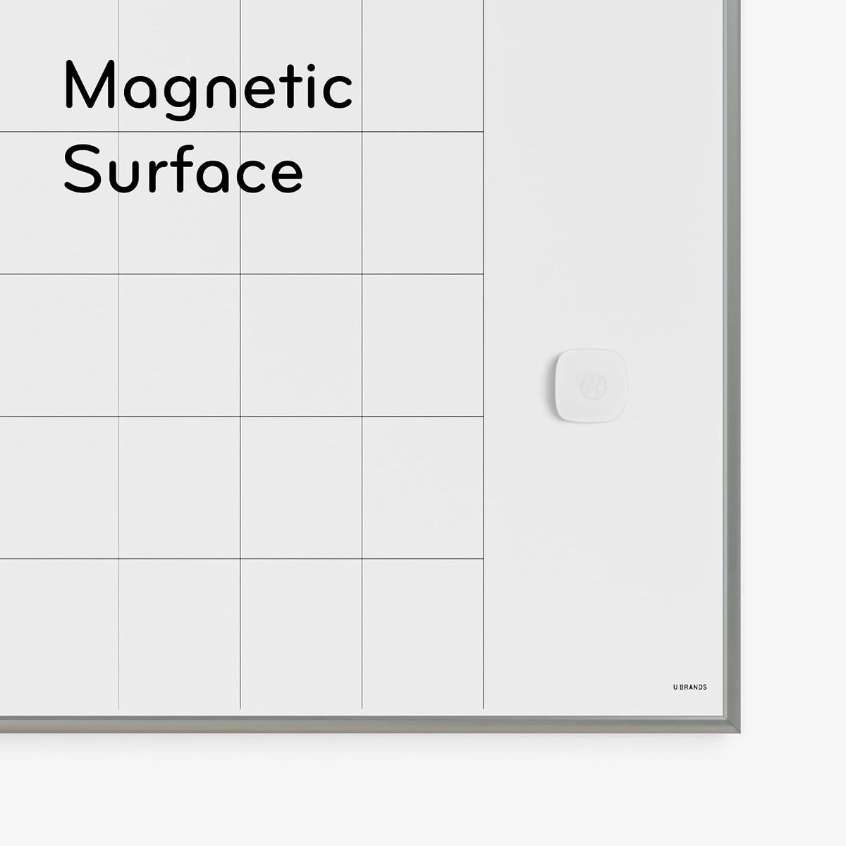Magnetic Dry Erase Calendar White Board, 16" x 20", Silver Aluminum Frame, Includes Magnet and Marker