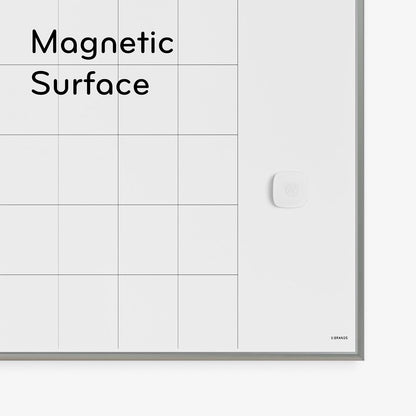 Magnetic Dry Erase Calendar White Board, 16" x 20", Silver Aluminum Frame, Includes Magnet and Marker