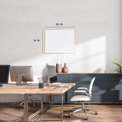 Magnetic Dry Erase Calendar White Board, 16" x 20", Silver Aluminum Frame, Includes Magnet and Marker