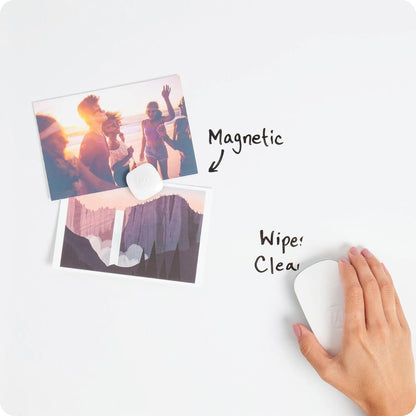 Magnetic Dry Erase Calendar White Board, 16" x 20", Silver Aluminum Frame, Includes Magnet and Marker